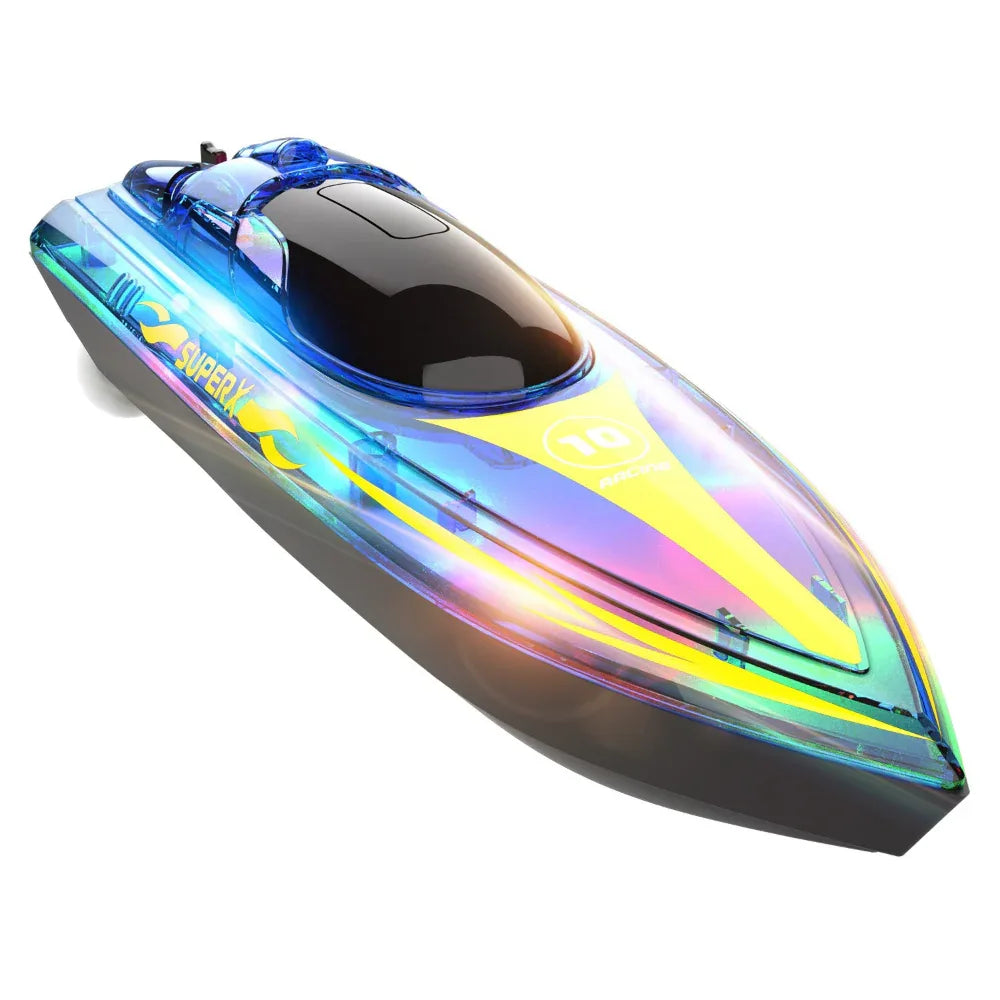 Bateau télécommandé lumineux Bateau rapide Bateau-jouet à LED éblouissant