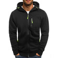 Sweat-shirt à capuche décontracté zippé pour homme, couleur unie, sport, fitness, gilet à capuche