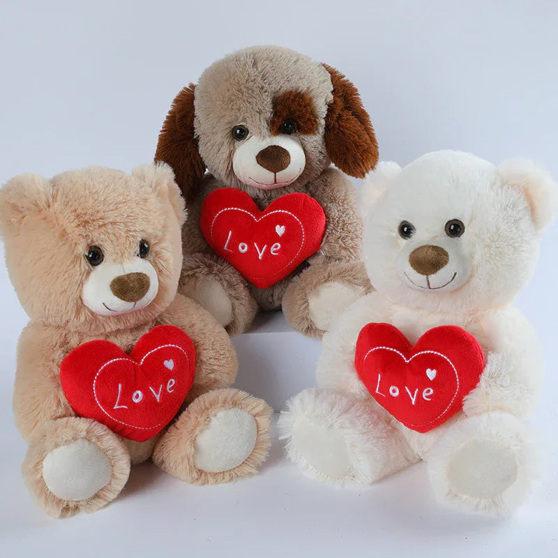 Mignon ours en peluche chiot en peluche avec cœur
