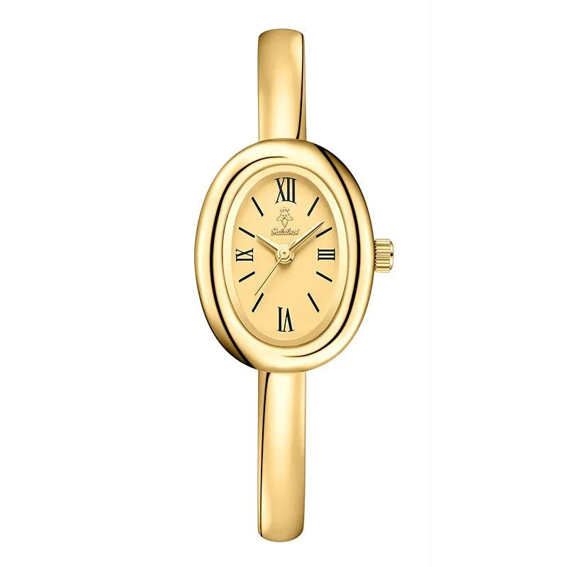 Montre ovale rétro à quartz multifonction pour femme