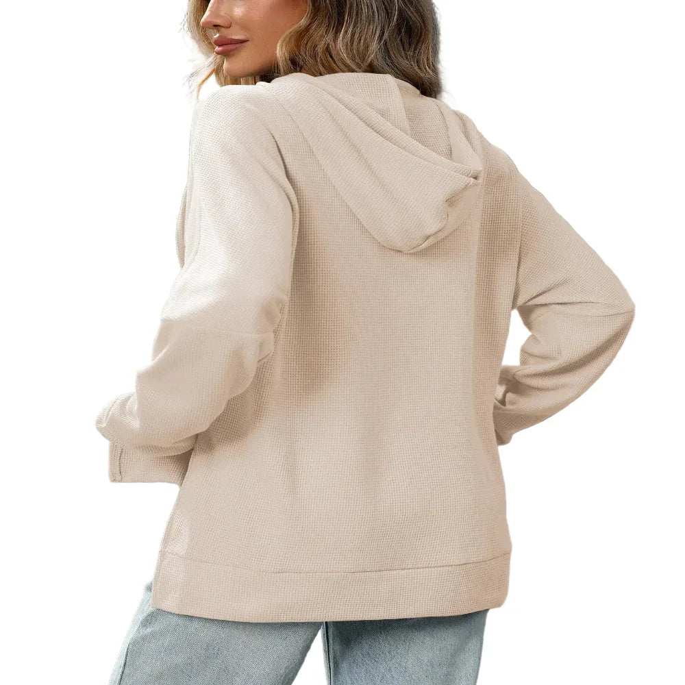 Chandail pull en tricot confortable à manches longues et à capuche