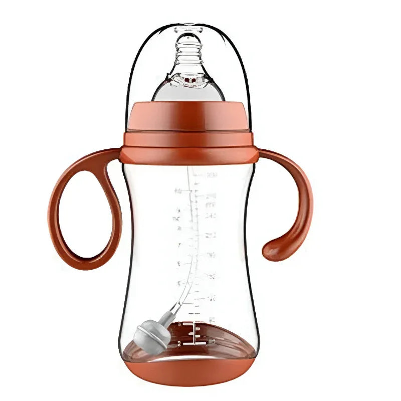 Baby Feeding Supplies Cup Silicone Feeding Bottle With Two Handles And Straw