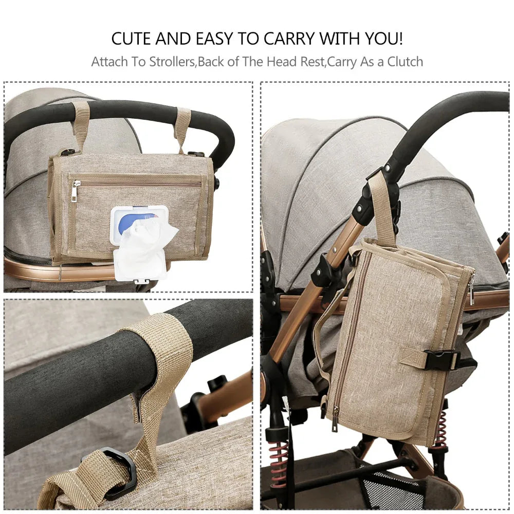 Tapis à Langer Portable Pliable et Étanche pour Bébé