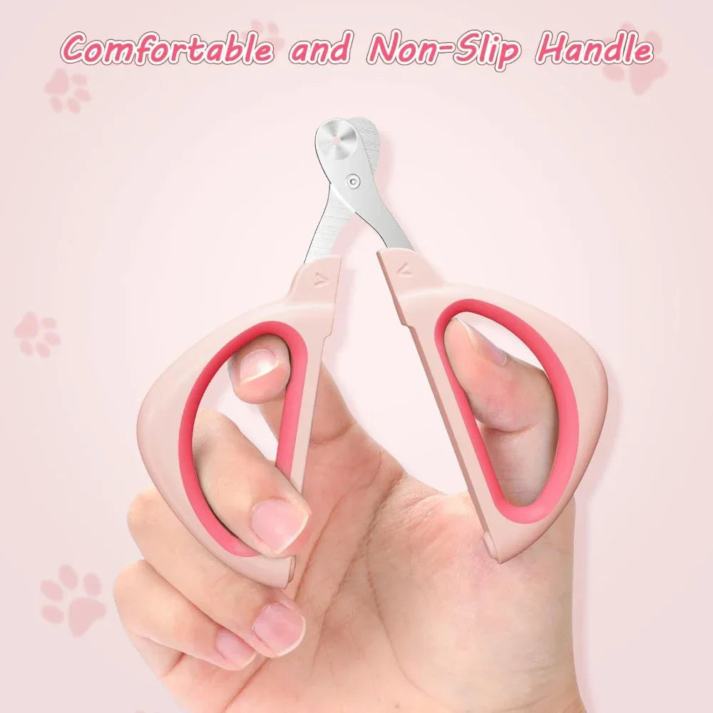 Coupe-ongles pour animaux de compagnie avec poignée antidérapante pour chats, chiens, lapins et cochons d'Inde
