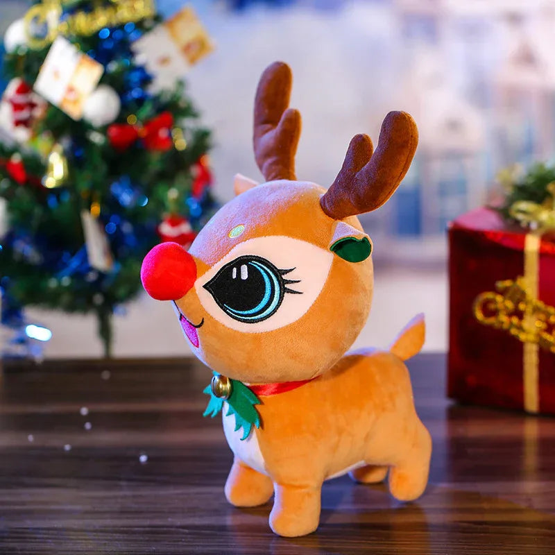 Poupée de Noël élan en chiffon mignonne décoration de Noël jouet en peluche