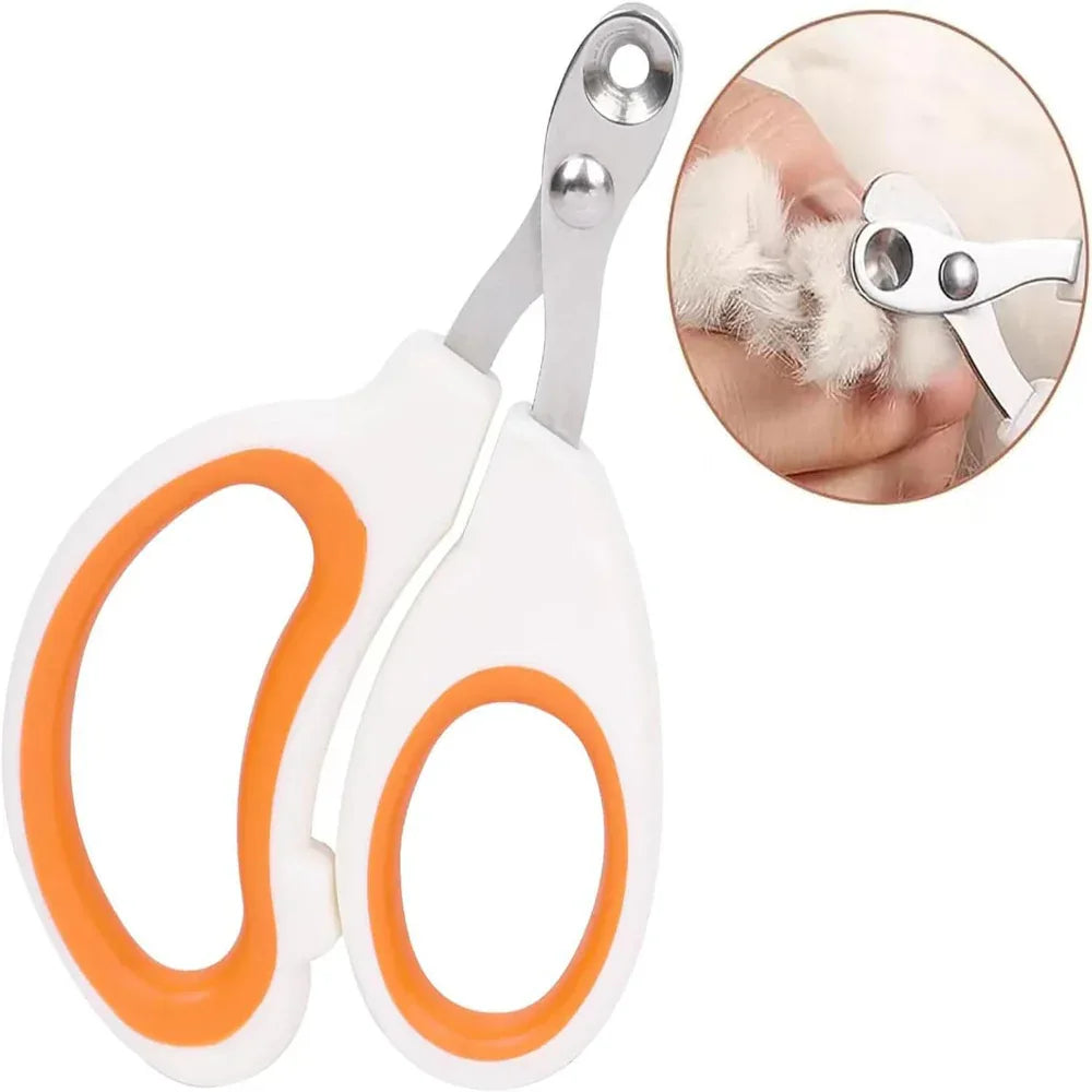 Coupe-ongles pour animaux de compagnie avec trou de coupe circulaire et lame inclinée tranchante pour chien et chat