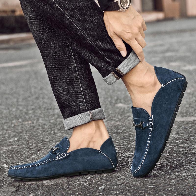 Mocassins en daim pour hommes, chaussures décontractées respirantes