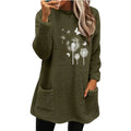 Pull Femme Col Rond Manches Longues Poches Motif Gaufré Velours Double Face