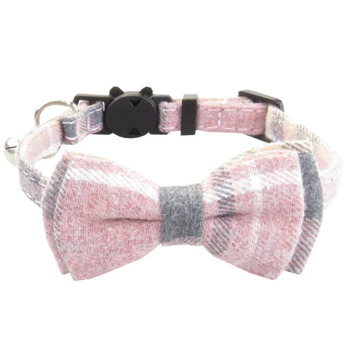 Collier réglable pour animaux de compagnie (chats et chiens) avec nœud papillon