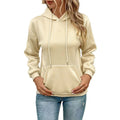 Sweat à capuche uni à manches longues pour femme