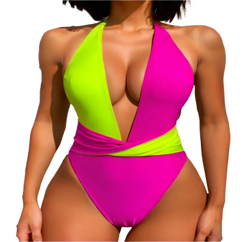 Maillot de Bain Siamois Dos Nu Sexy