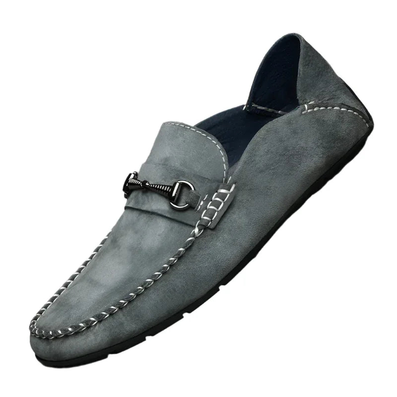 Mocassins en daim pour hommes, chaussures décontractées respirantes