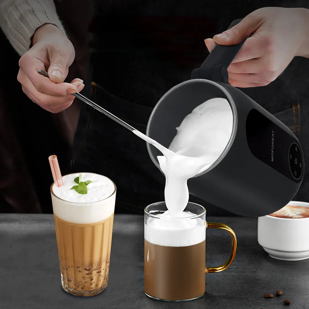 Mousseur à lait électrique automatique chaud et froid pour usage domestique