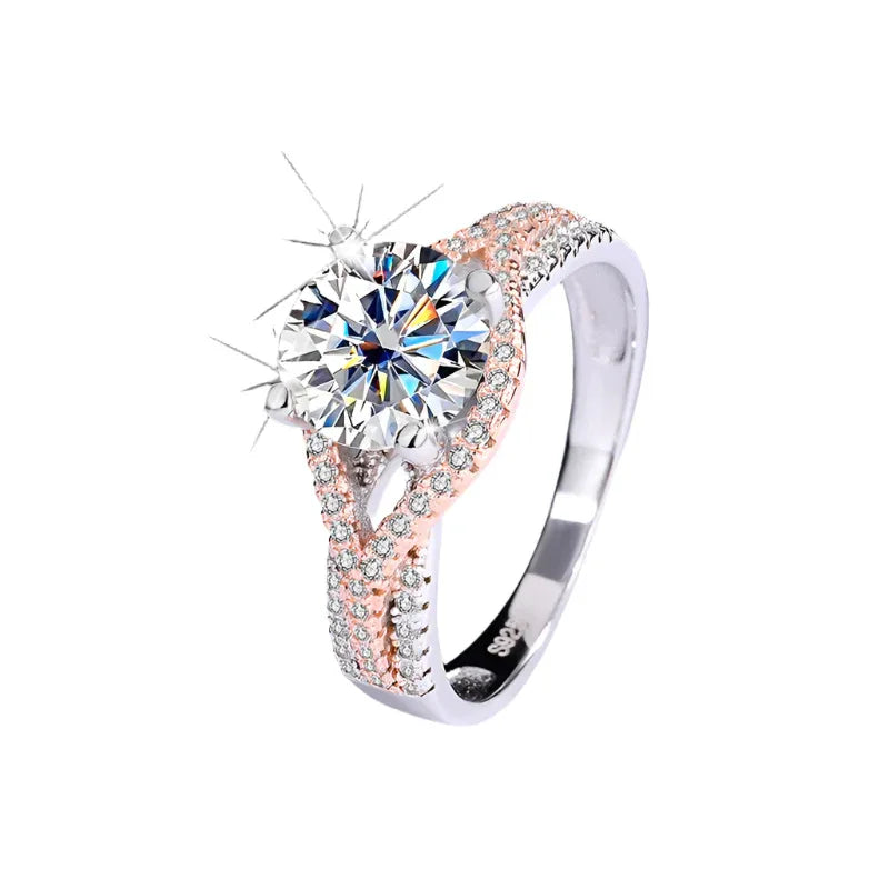 Bague en argent moissanite pour femme avec diamant