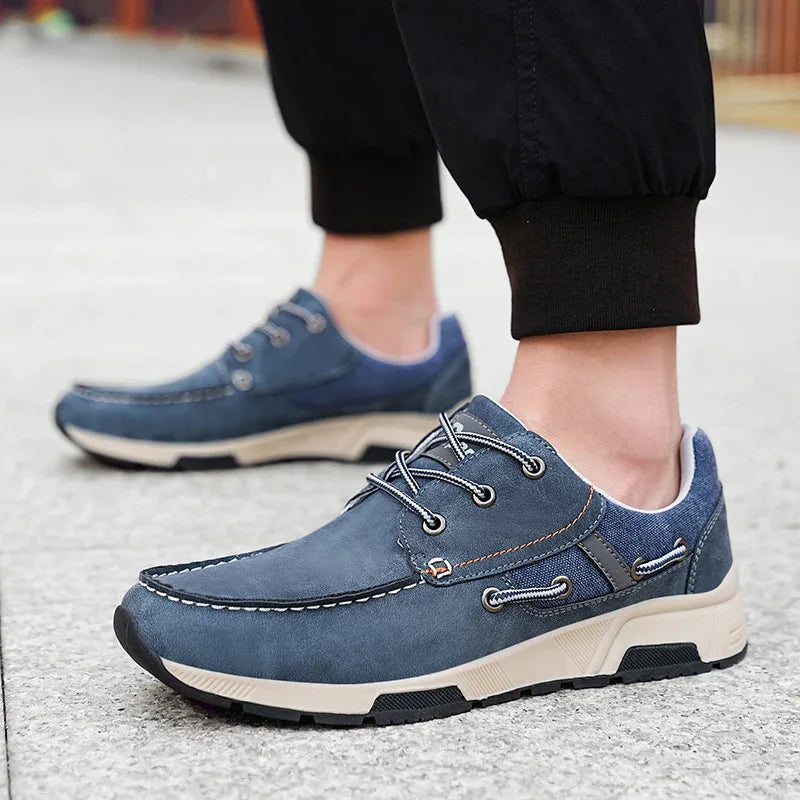 Chaussures de sport en cuir respirantes pour hommes, grandes tailles, décontractées, pour navetteurs