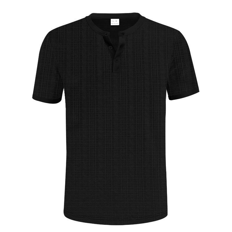 Haut décontracté Henley boutonné respirant pour homme