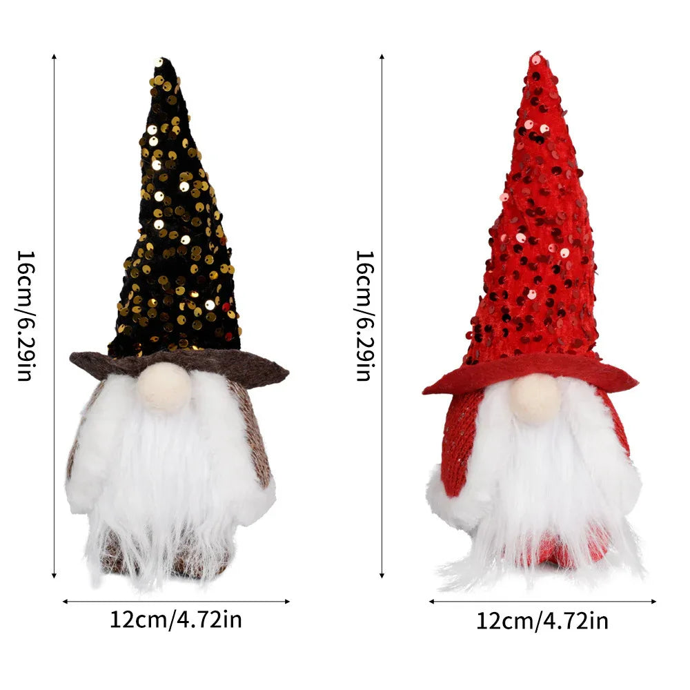 Poupées de Noël décoratives lumineuses et scintillantes
