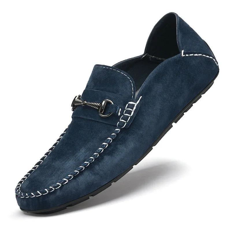 Mocassins en daim pour hommes, chaussures décontractées respirantes