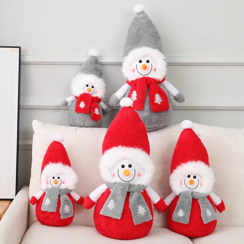 Poupée Enfant Mignonne Bonhomme de Neige Peluche Cadeau de Noël