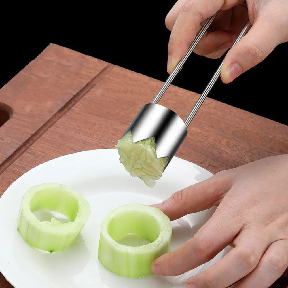 Outil de cuisine manuel en acier inoxydable pour évider les légumes et les fruits