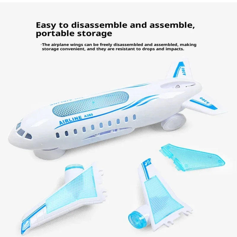 Jouet d'avion musical lumineux électrique et universel pour enfants