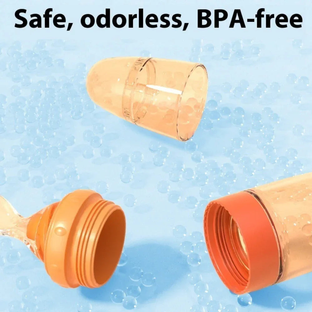 Biberons d'allaitement en silicone de 90 ml avec cuillère pour bébés de 6 mois et plus
