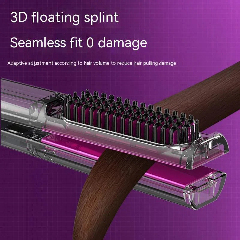 Peigne lisseur multifonctionnel trois-en-un, à rouleaux, à usage double, pour cheveux secs et humides