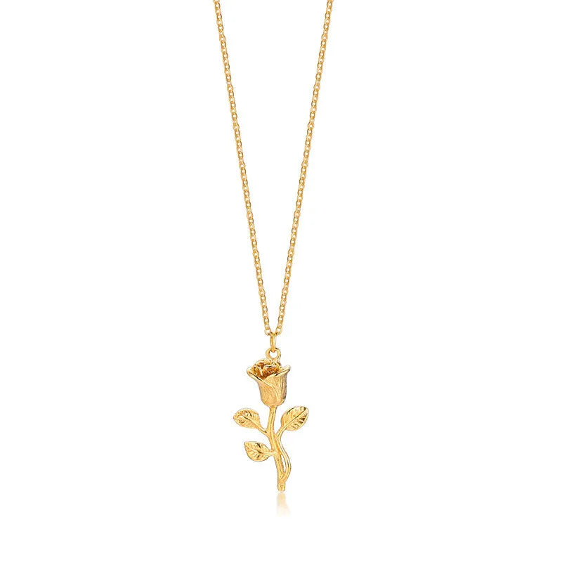 Collier Rose en Acier Inoxydable Pour Hommes