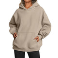 Sweat-shirts à capuche solides pour femmes avec poches, pull à capuche oversize, vêtements pour femmes