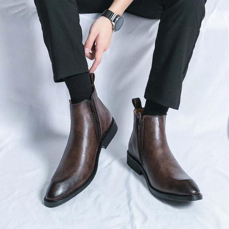 Bottes Courtes Rétro Tendance pour Hommes d'Automne et d'Hiver