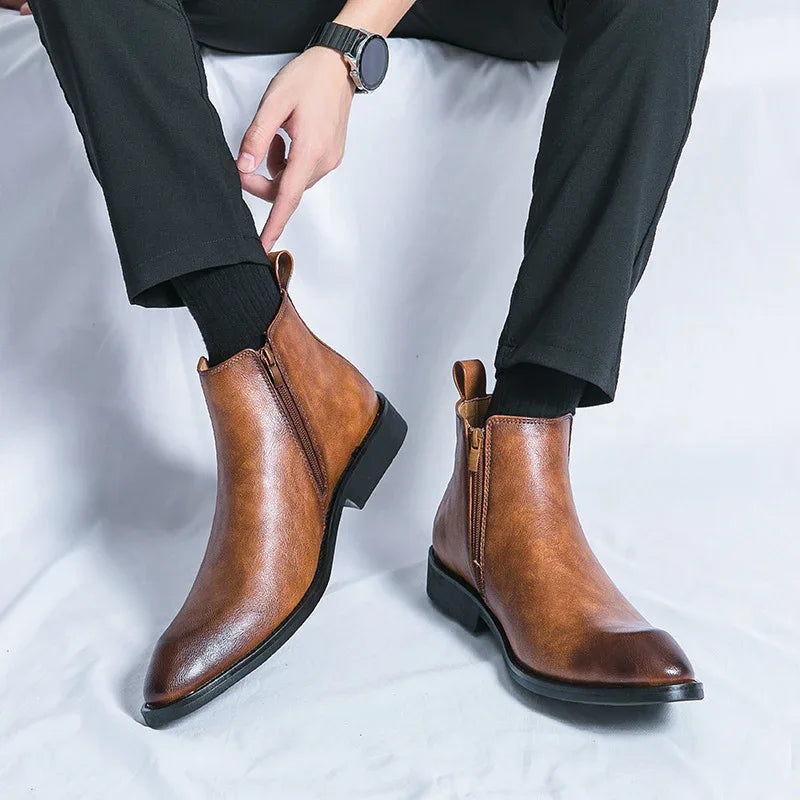 Bottes Courtes Rétro Tendance pour Hommes d'Automne et d'Hiver