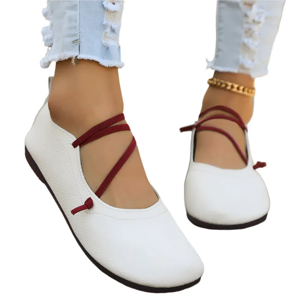 Chaussures plates à bout carré Fashion, mocassins peu profonds à enfiler, chaussures décontractées et confortables