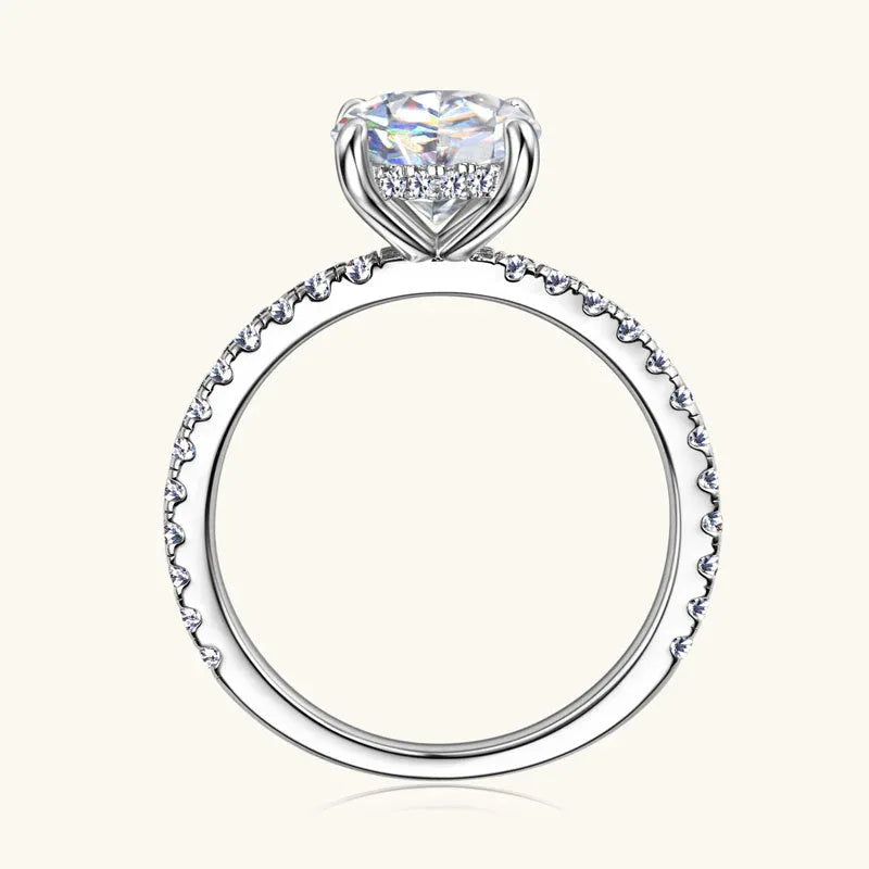Bague de créateur en moissanite 2 carats pour femme
