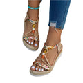 Chaussures à la mode Sandales tissées en corde de chanvre pour femmes