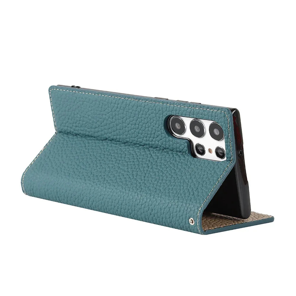 Coque de téléphone en cuir Litchi pour Galaxy S24 Ultra