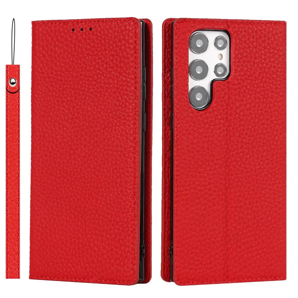 Coque de téléphone en cuir Litchi pour Galaxy S24 Ultra