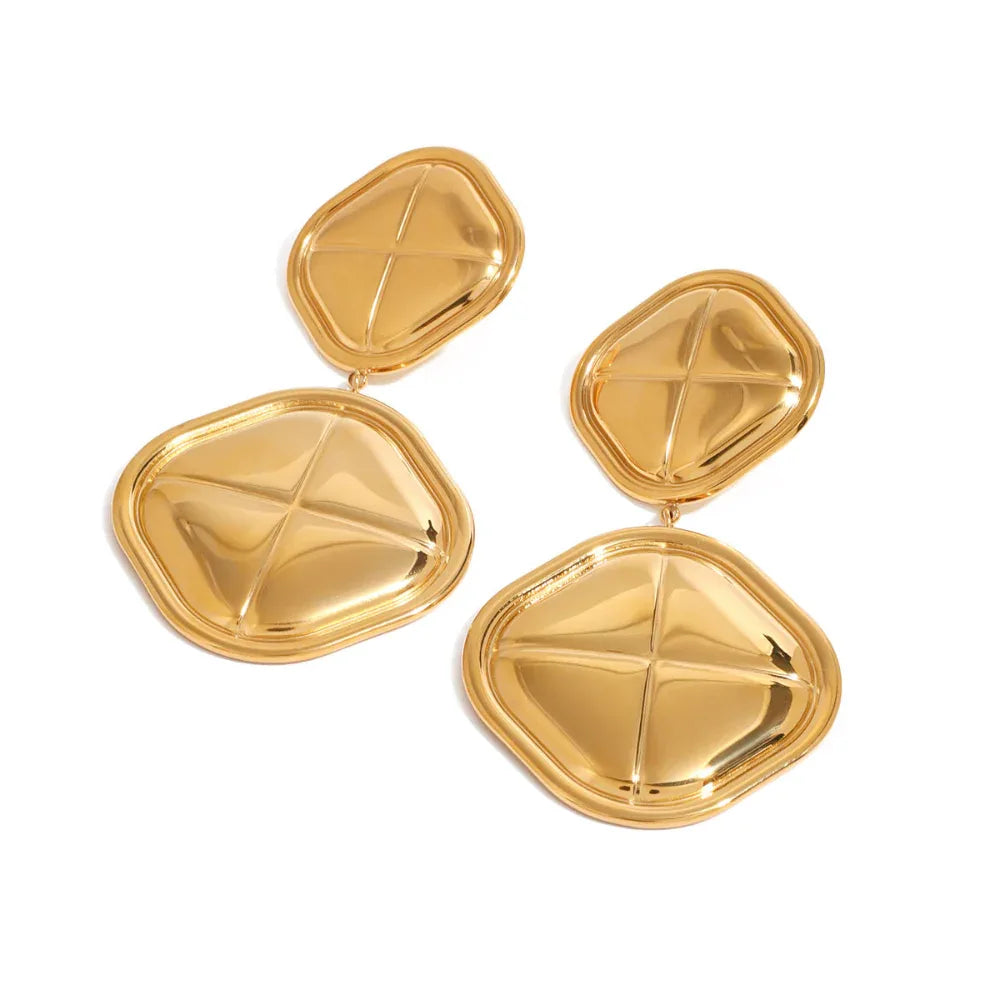 Boucles d'oreilles géométriques en acier inoxydable pour femmes