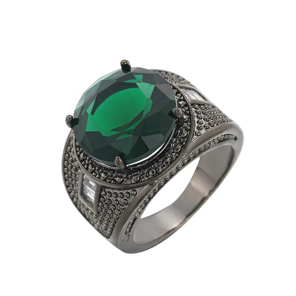 Bague de mode européenne et américaine pour homme avec zircon rond