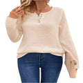 T-shirt pull à manches longues et boutonnage confortable pour femme