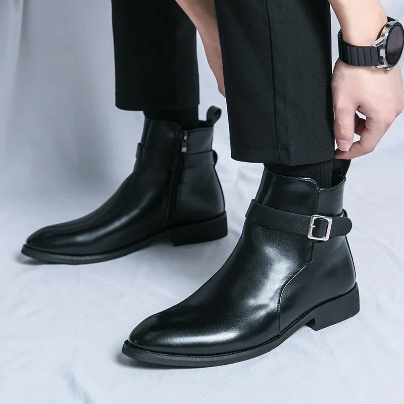 Bottes montantes homme style britannique automne hiver