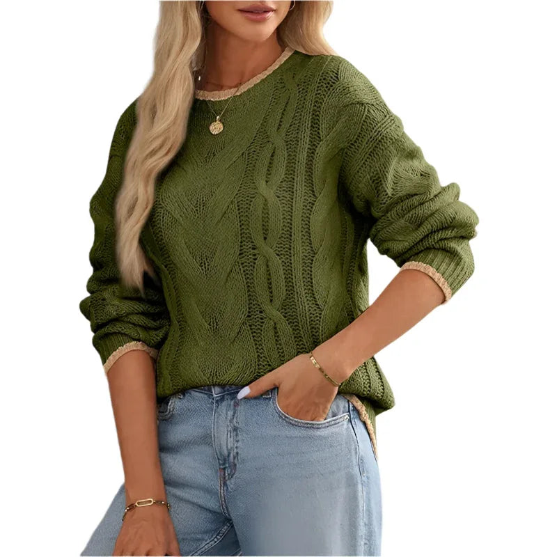 Damenmode Rundhals-Top Mehrfarbig