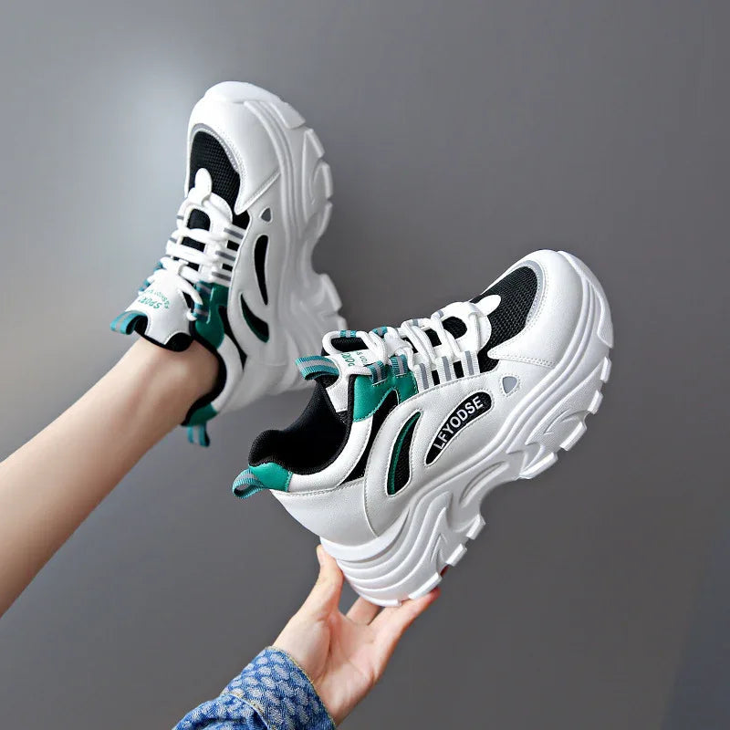 Baskets compensées pour femmes Chaussures de sport décontractées tendance