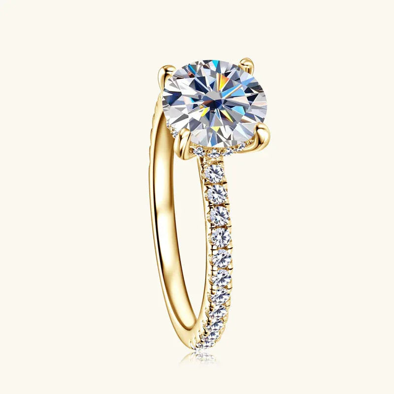 Bague de créateur en moissanite 2 carats pour femme