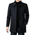 Manteau en laine pour homme mi-long, double face, toutes saisons, à revers