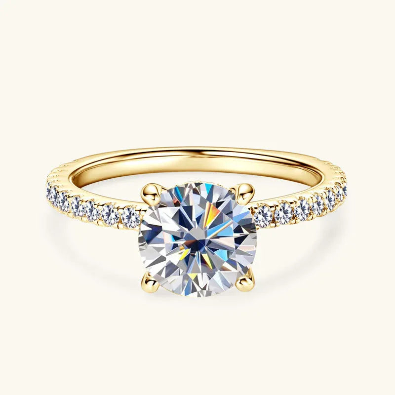 Bague de créateur en moissanite 2 carats pour femme