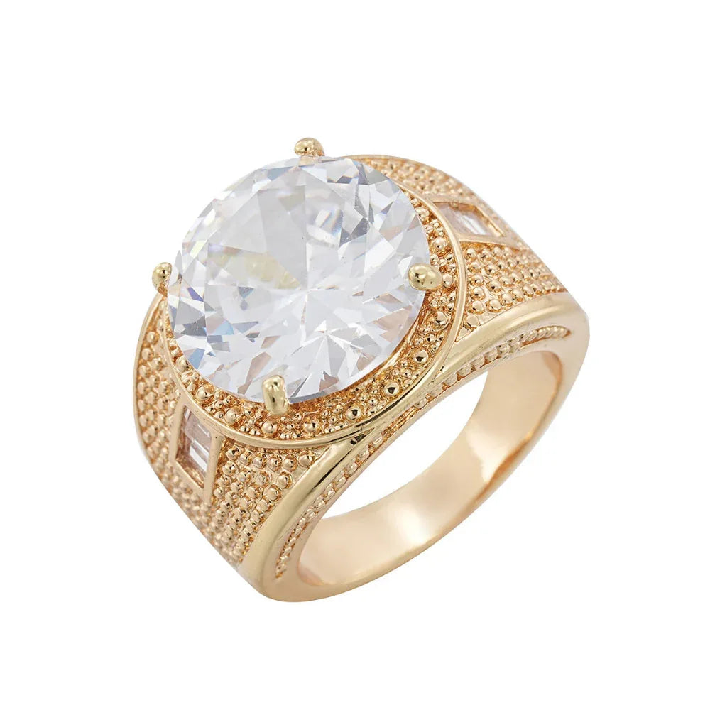 Bague de mode européenne et américaine pour homme avec zircon rond