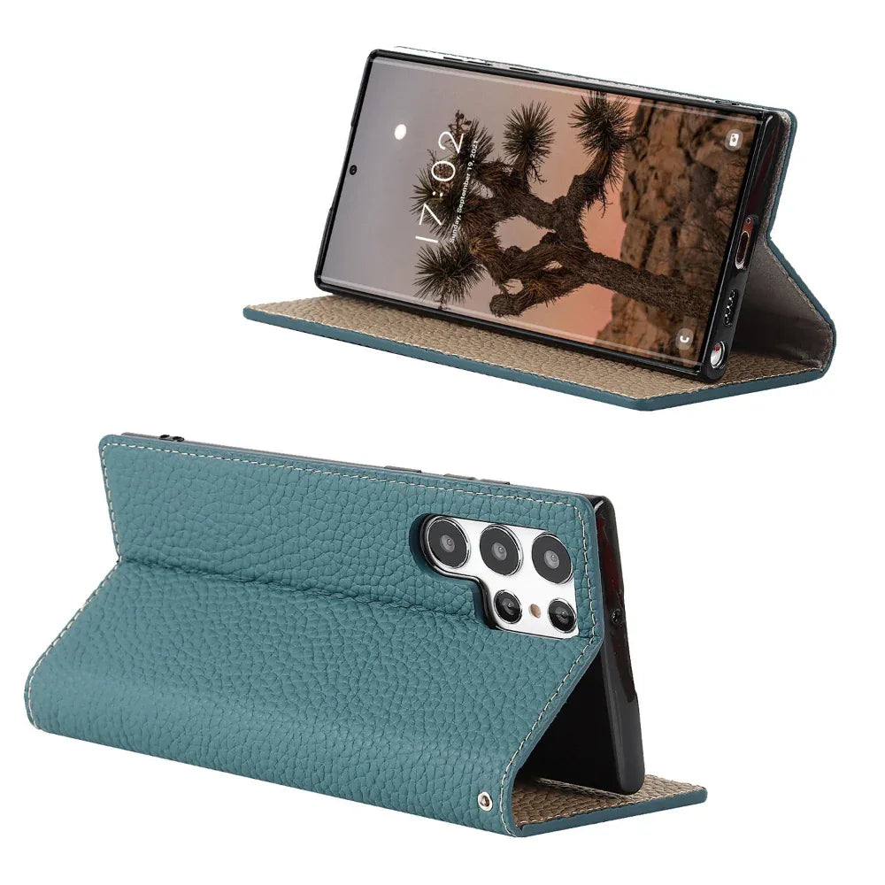 Coque de téléphone en cuir Litchi pour Galaxy S24 Ultra