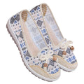 Damen Slipper mit weicher Sohle, rutschfest, atmungsaktiv, hohl, aus Stoff
