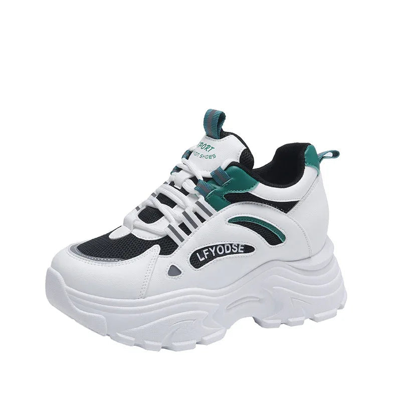 Baskets compensées pour femmes Chaussures de sport décontractées tendance
