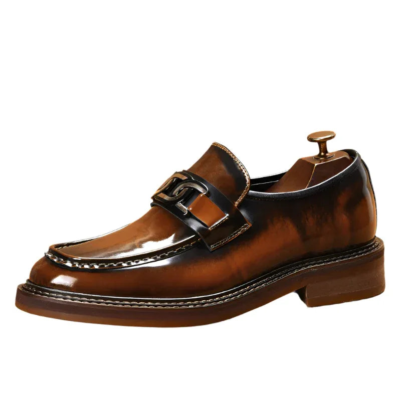 Chaussures d'affaires décontractées pour hommes Mocassins à boucle style britannique